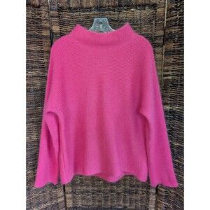 Lewit 100% Cashmere Funnel Mock Neck Oversized Relaxed Fit Sweater Lagenlook XL